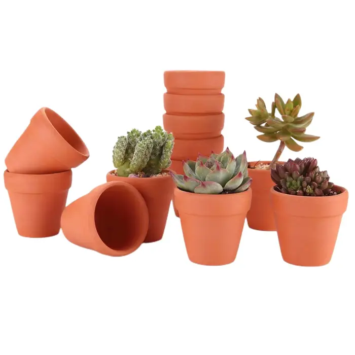 Pots Terra Cotta de 1.8 pouces, 16 pièces, jardinière en poterie, Pots de fleurs Cactus, Pot Succulent avec trou de Drainage, idéal pour les plantes, l'artisanat