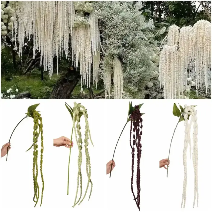 Plante artificielle suspendue Amaranthus à 6 têtes, amarante à longues queues multicolores, ornement floral à longues pampilles, accessoires