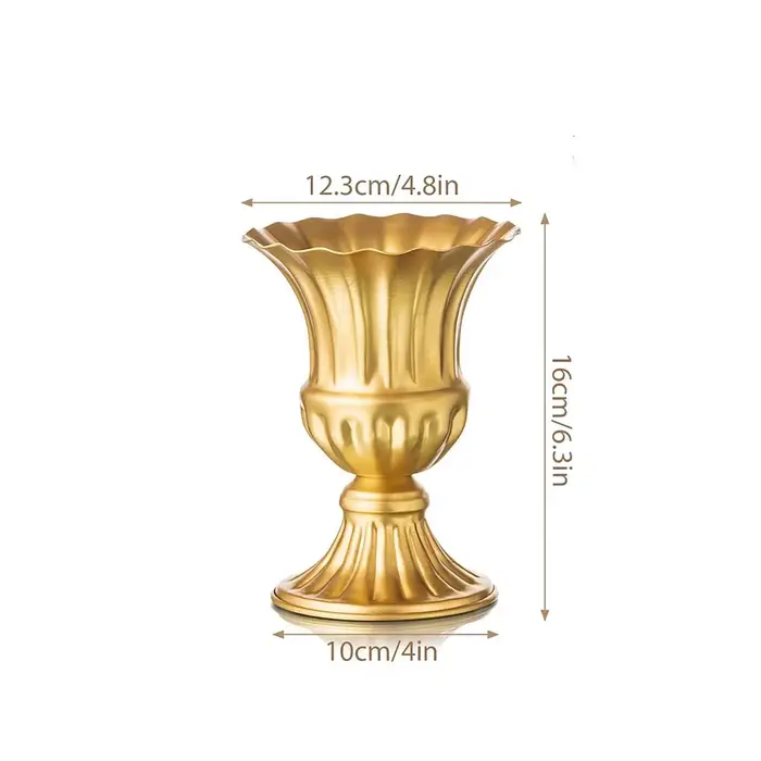 Vase d'arrangement de fleurs en or pour centre de Table de mariage