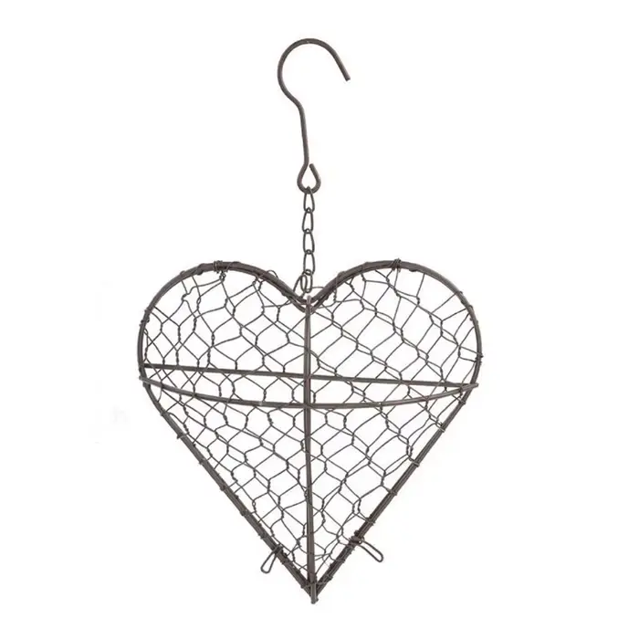 Jardinière suspendue en forme cœur, panier rangement pour Pots fleurs artificiels en métal