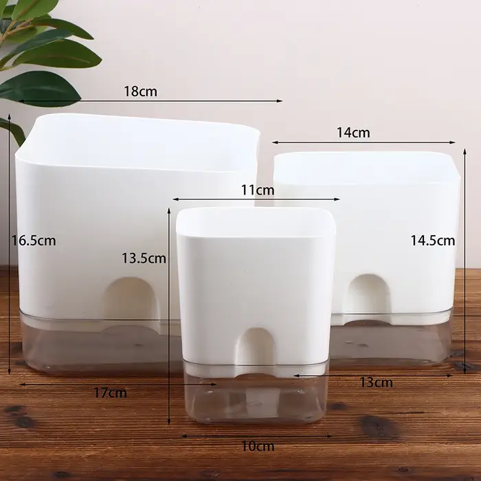 Magnetic Self Watering Plant Pot Plastic Flowerpot With Absorbent Cotton Rope Double Deck Lazy Garden Pot