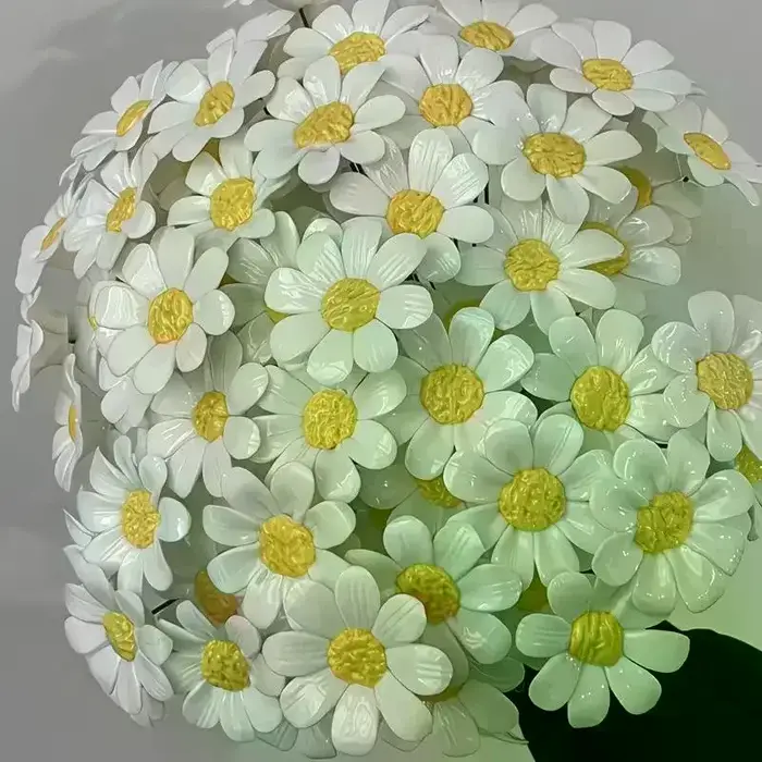6/8/10 pièces de fleurs de marguerite en céramique