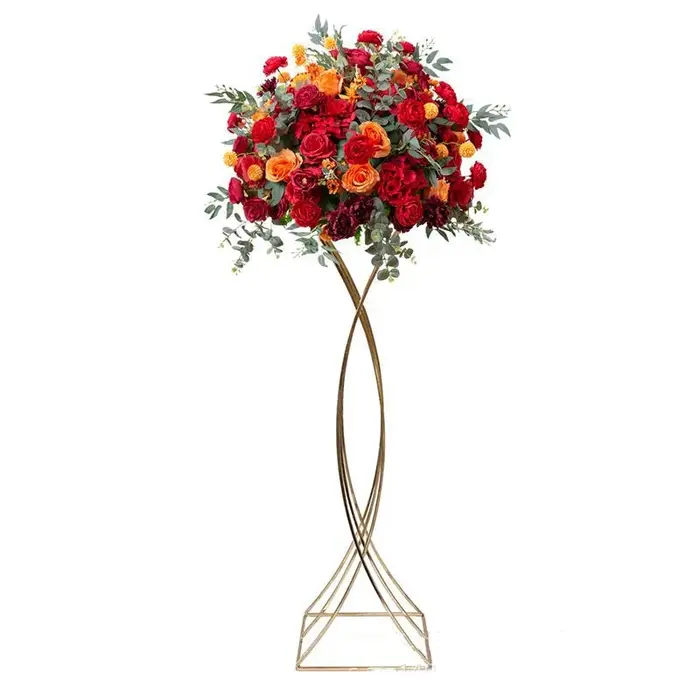 Supports de fleurs pilier centres de Table de mariage doré 80CM de haut route plomb décor à la maison