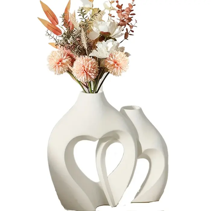 Pot de fleurs en résine en forme de cœur, moderne et exquis, support hydroponique amovible, pot créa
