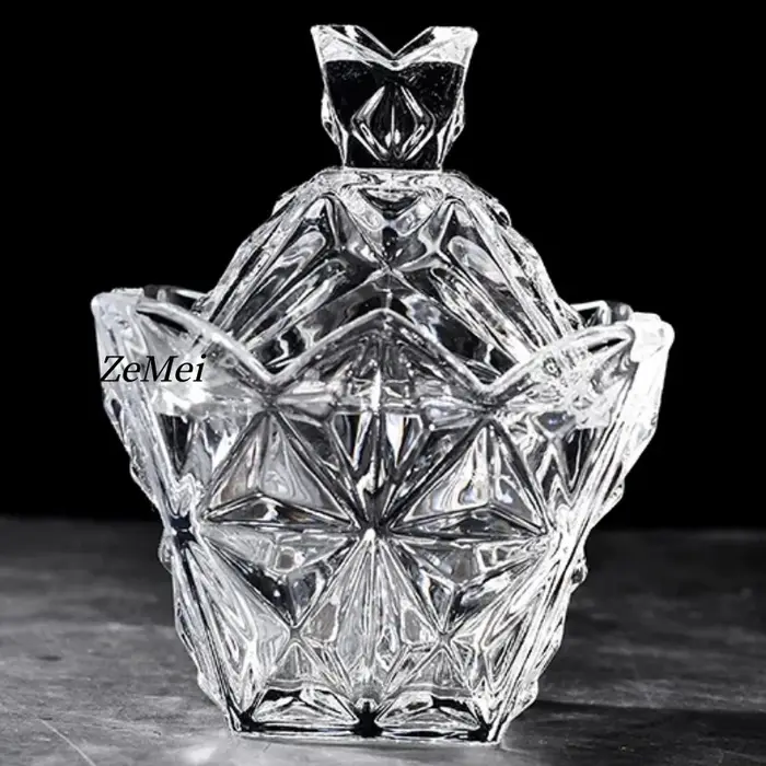 Pot à bonbons en verre de style européen en forme de diamant