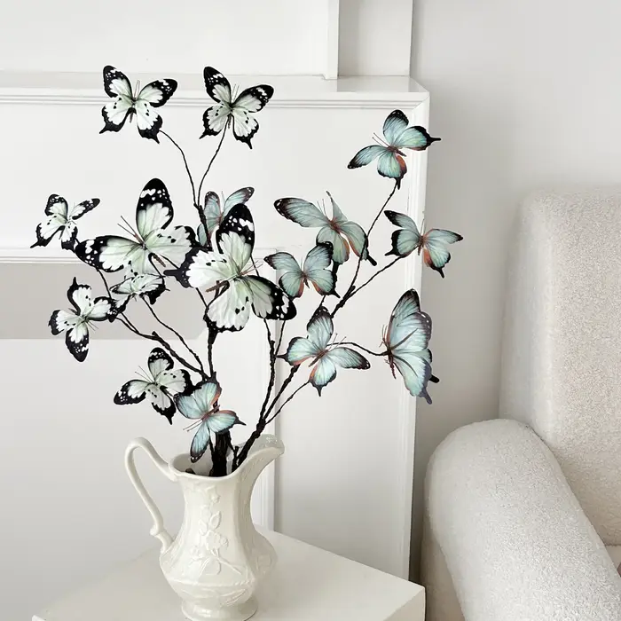 Fleurs papillon artificielles de 27.6 pouces