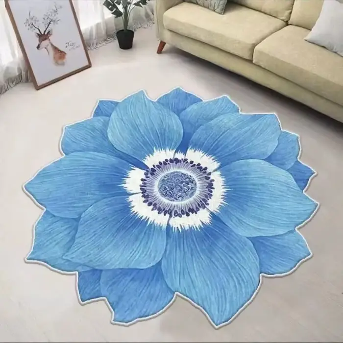 Tapis de fleur de pétale moelleux moderne, décoration de salon, tapis de maison, chambre à coucher, chevet, chaise d'ordinateur, lea, polymères de sol coordonnants