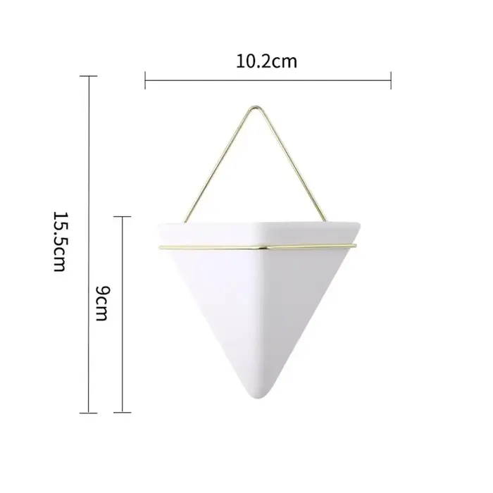 Jardinière suspendue triangulaire en céramique, jardinière intérieure et extérieure, décoration de maison pour fleur
