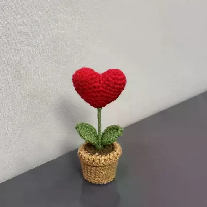 Crochet tissé fini petite plante en pot Simulation fleur