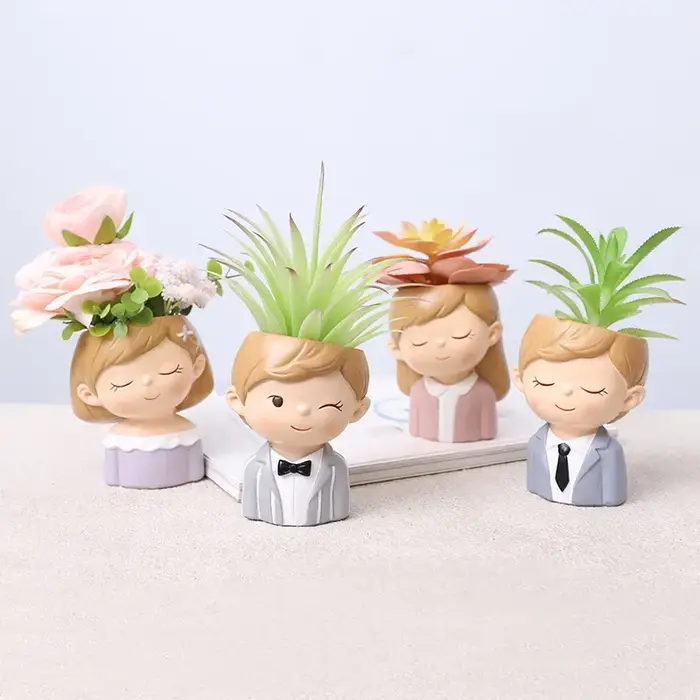 Mini jardinière de Couple pour plantes succulentes