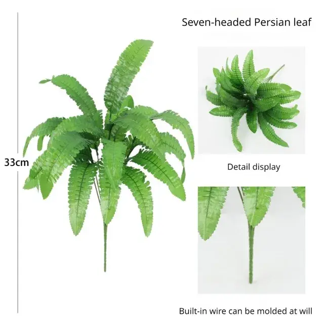Alge persane artificielle verte, fausses feuilles, fausses fleurs, fougère, plantes murales, décorat