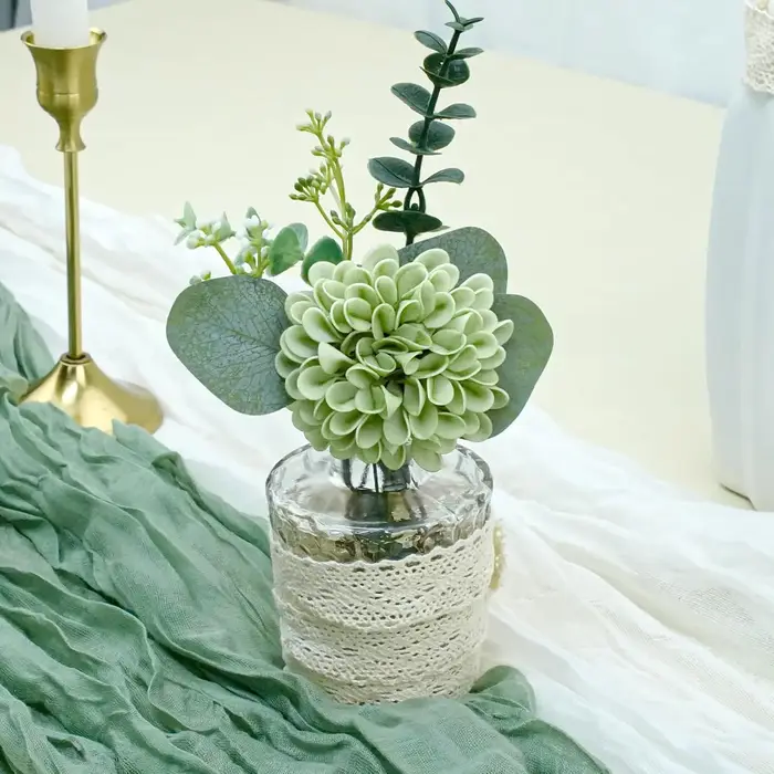 Fleurs de Dahlia vert chasseur et vert sauge