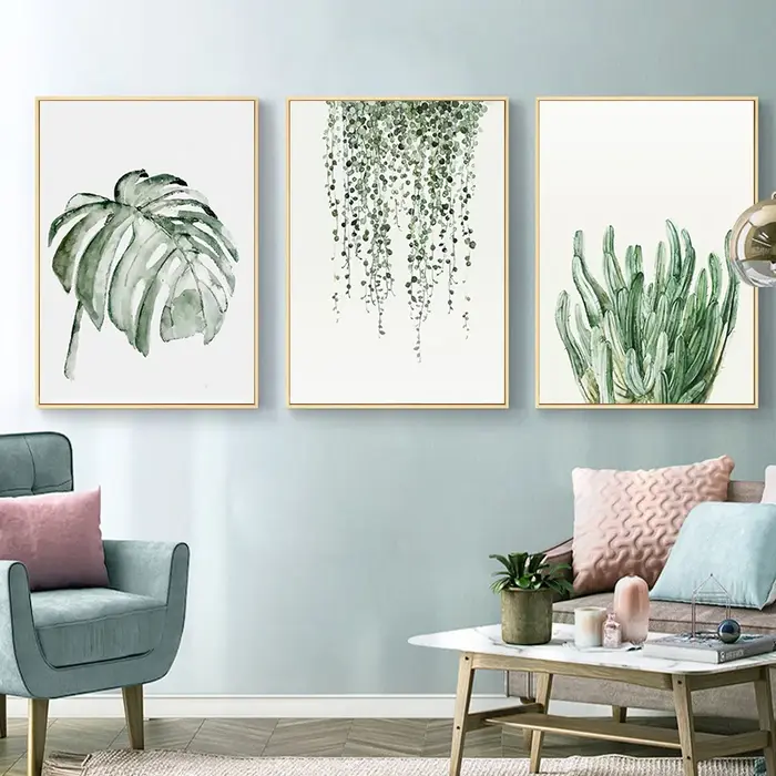 Toile de feuilles de plantes vertes simples