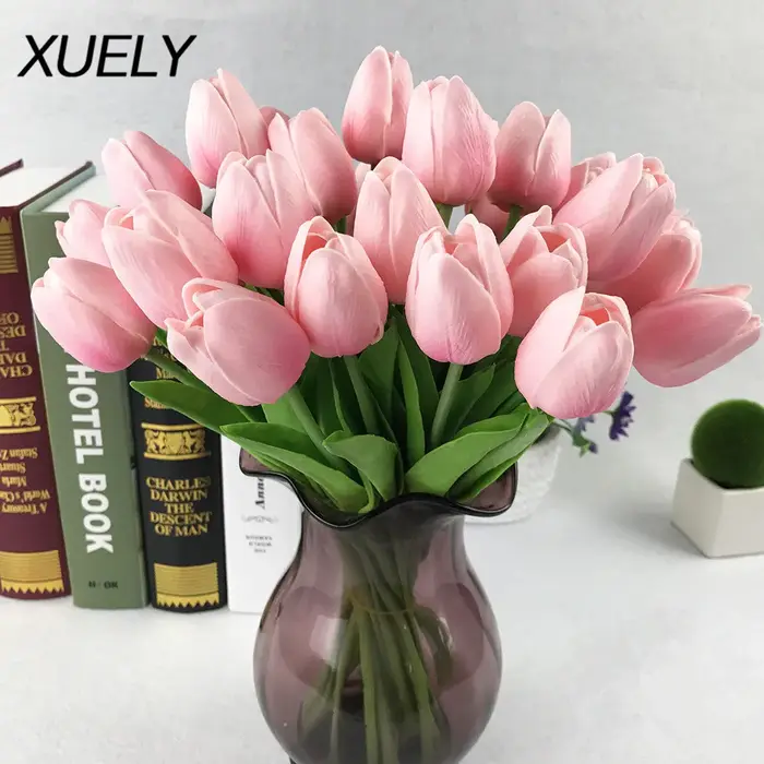 Bouquet de Tulipes Artificielles en PU pour la Décoration de la Maison
