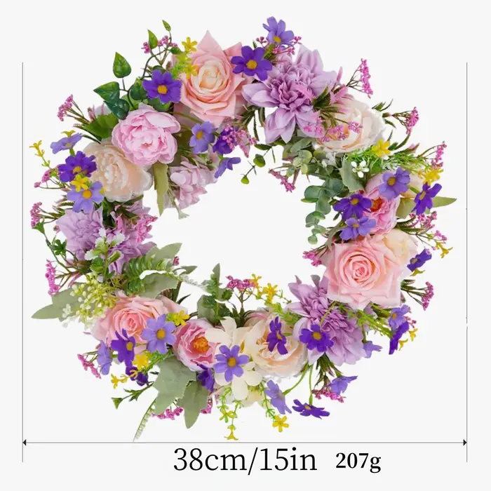 Couronne de fleurs artificielles