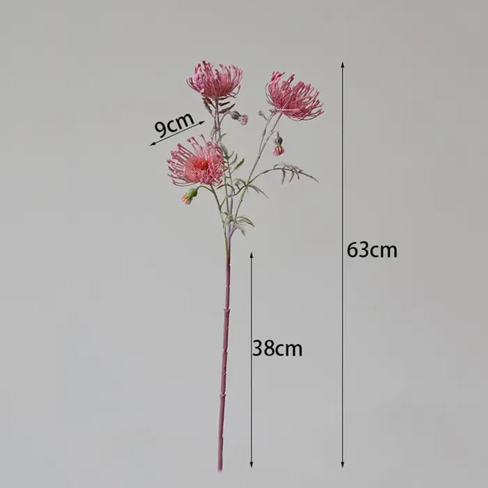 Fleurs artificielles de Leucospermum floquées pour la décoration de mariage flores artificiales fausse fleur en