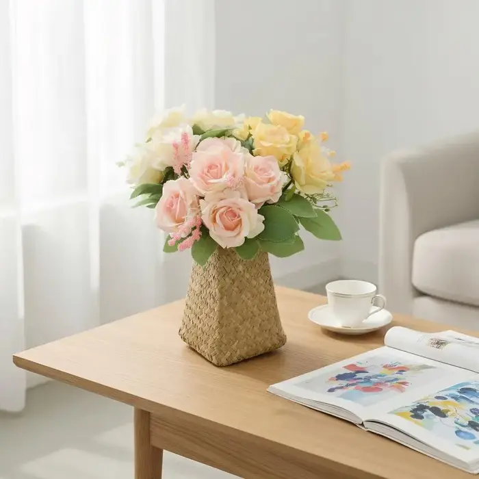 Fleurs artificielles réalistes à 5 têtes