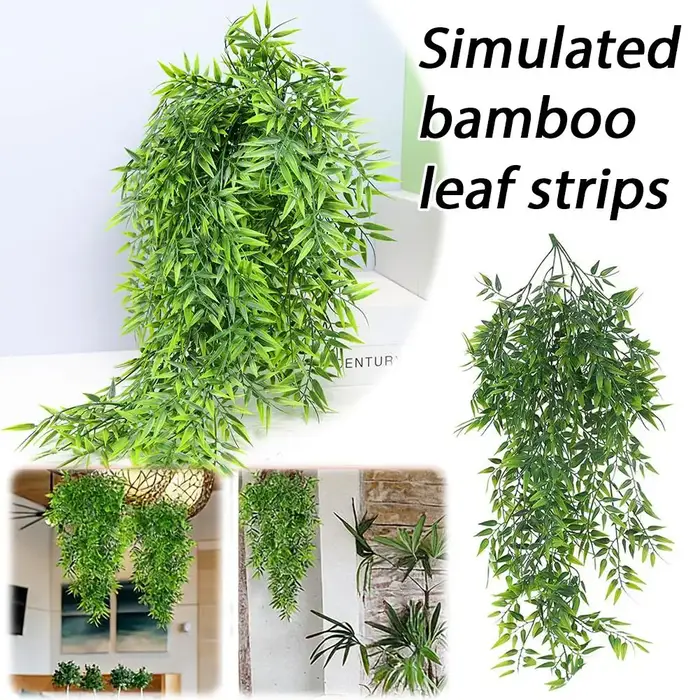 2 pièces de feuilles de bambou artificielles suspendues