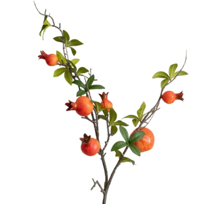 6 Branches de grenade artificielles en plastique, faites à la main, simulation réaliste, plantes art