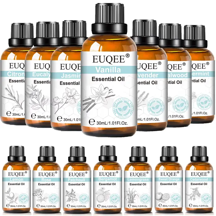 Huile essentielle Pure de 30ML, vanille, lavande, menthe, Rose, pour aromathérapie, humidificateur, bougie parfumée, encens, patchouli, huile parfumée