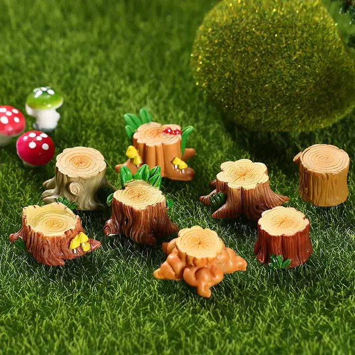 Mini souche d'arbre en résine