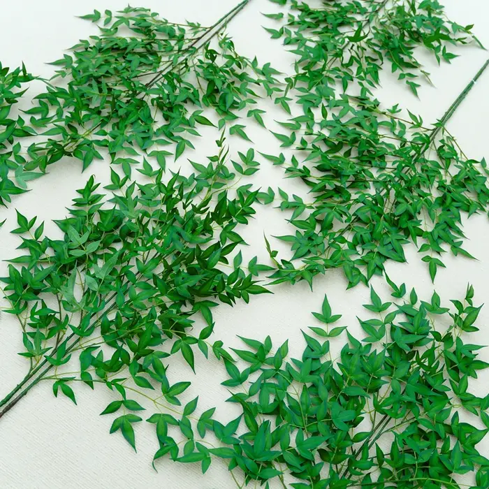 Branches de Feuilles de Bambou Vertes Artificielles