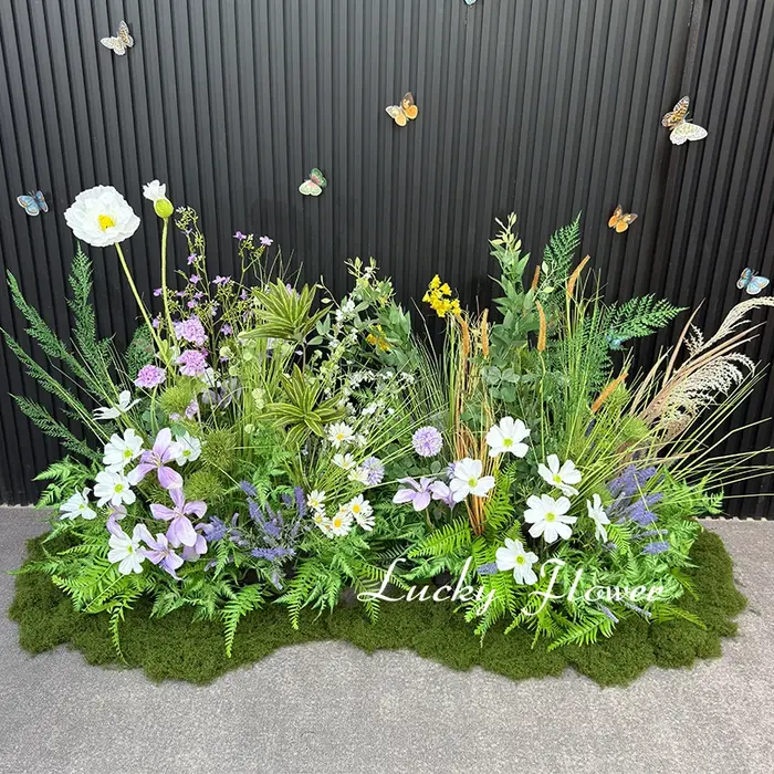 Décoration de mariage style forêt : fleurs artificielles