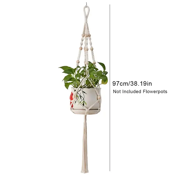 Paniers de suspension de plantes en macramé faits à la main