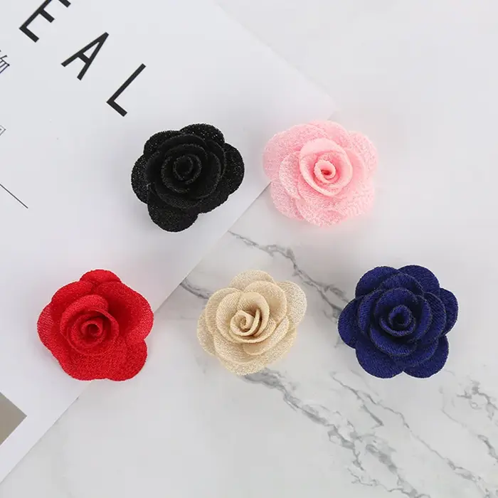 Fleur décorative camélia DIY sans Clip pour filles, accessoires pour cheveux, artisanat à la main, 4