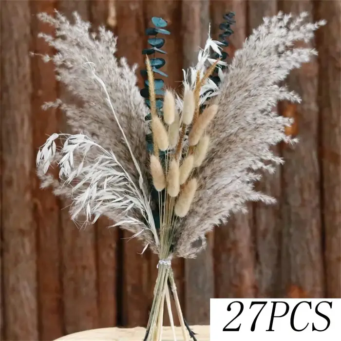 Bouquet de fleurs séchées naturelles, Arrangement de mariage, roseaux de Phragmites moelleuses, queu