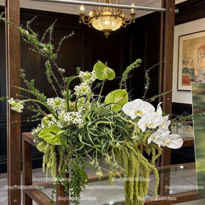 Plantes d'hortensias verts artificiels pour arrangements floraux