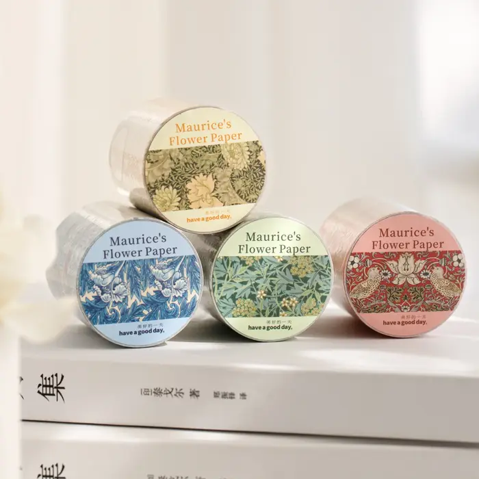 Série de papier floral Maurice : Ruban adhésif paysager à motifs végétaux vintage