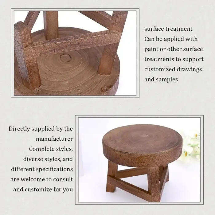 Tabourets bas en bois, petit banc