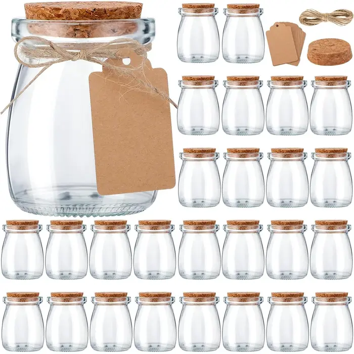 Pots à cadeaux en verre avec couvercle en liège