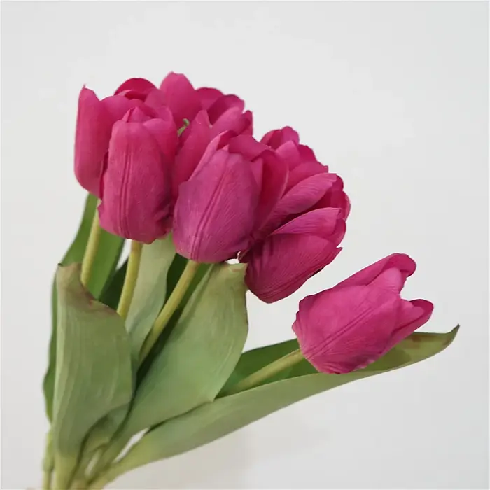 5 pièces, bouquet de tulipes en toucher réel