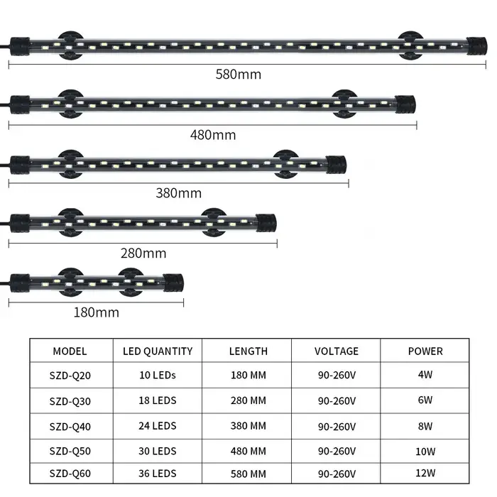 90-260V lumière d'aquarium LED étanche Aquarium pince lumière sous-marine décor éclairage lampe Subm