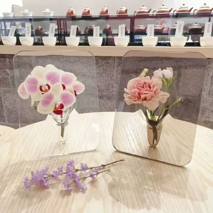 Vase à fleurs à cadre – Vase en acrylique transparent pour fleurs