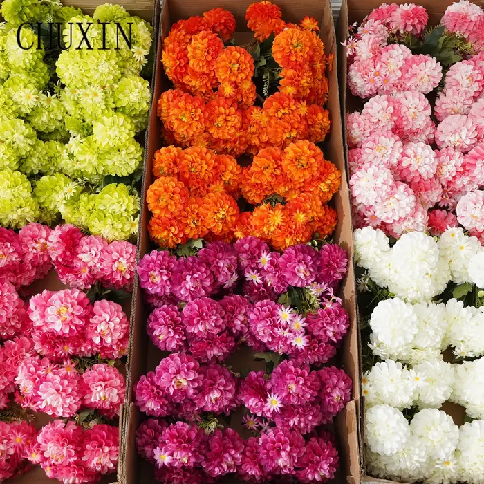 CHUXIN C8414 9 Têtes 1 Bouquet de Chrysanthèmes Artificiels pour Mariage