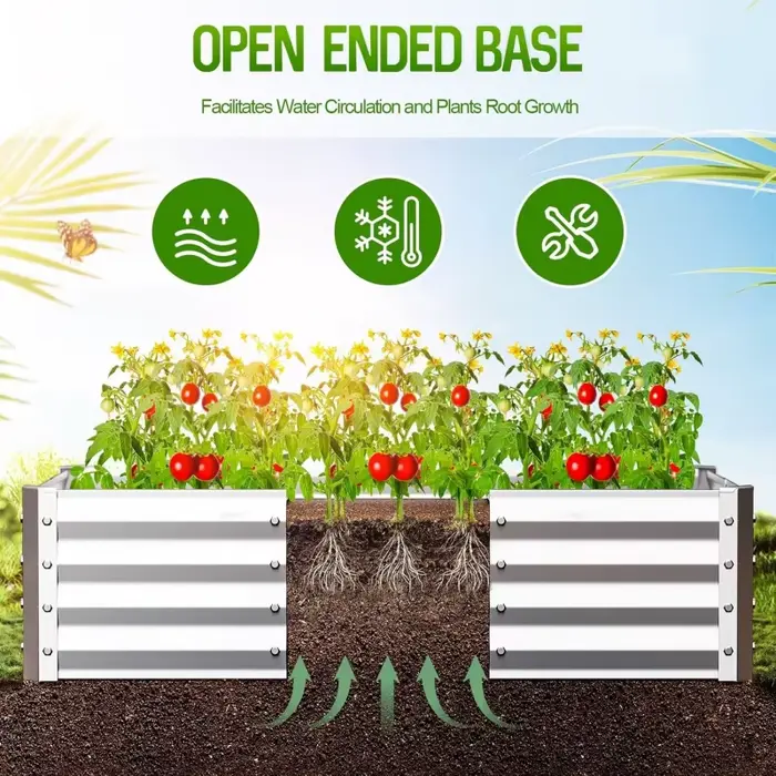 Kit de jardinière en acier galvanisé 4x2x1 pieds