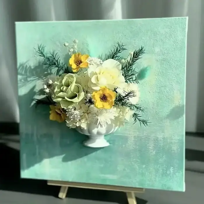 Vase mural demi-cercle blanc pour arrangement floral DIY