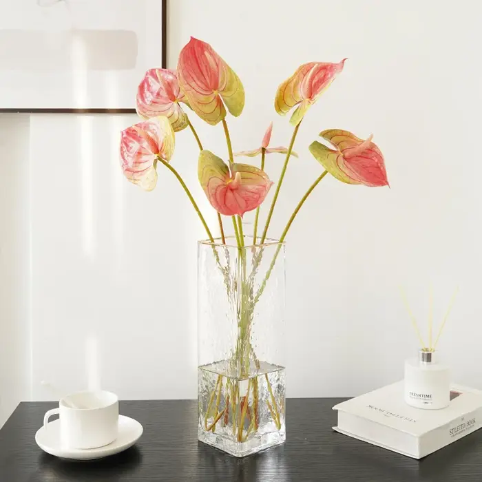 Bouquets de fleurs d' Anthurium artificielles en PU