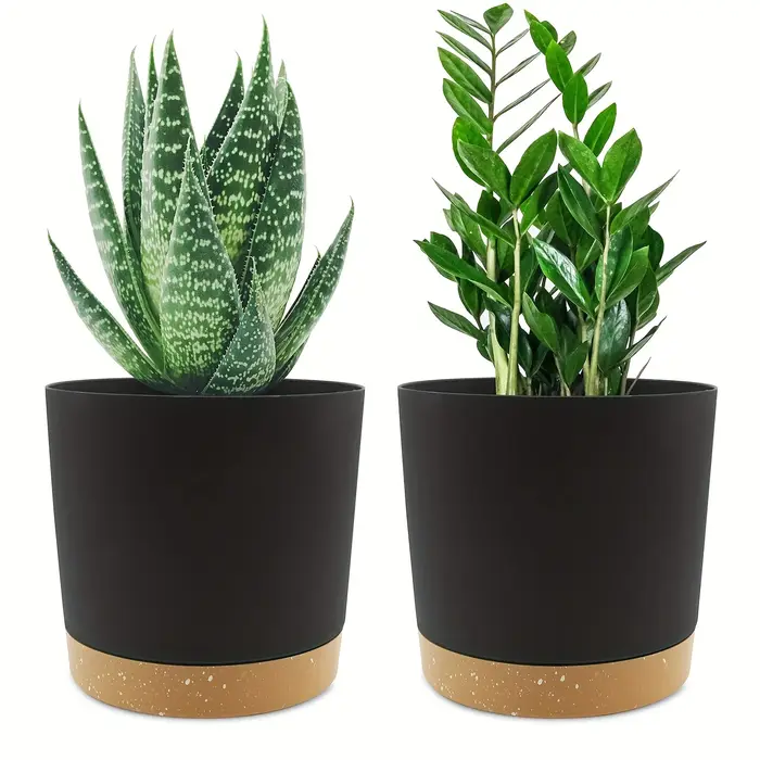 Lot de 2 pots de fleurs ronds de 6,5 pouces avec fond amovible, pour jardin extérieur et usage domes