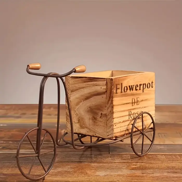 Support de plante de Tricycle en bois rustique Vintage-charmant