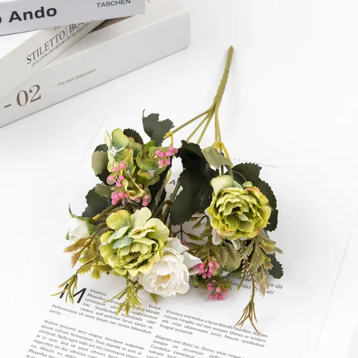 InjTea-Mini vase de plantes artificielles pour la maison, bourgeons poubelle, fausses fleurs, bouque