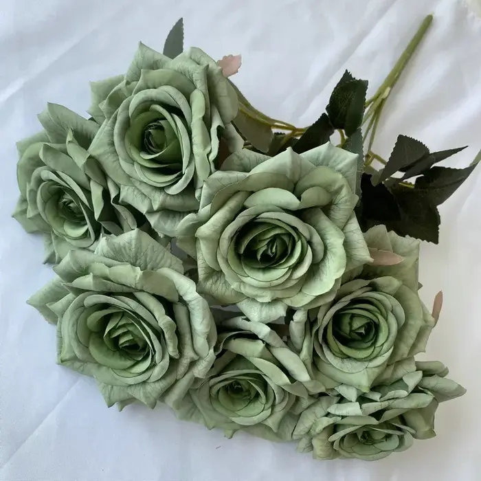 Fleurs artificielles en soie diamant Roses Bouquets maison chambre décoration Simulation fleur haricot couleur sable Rose Bouquet plante
