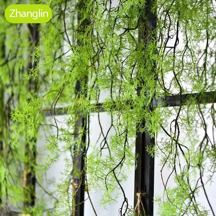 140 cm plante artificielle os noir mangue vigne 1 pièce 5 branches maison tenture murale lierre vert fausse fleur