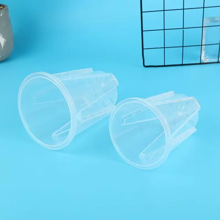 Pot de plante en plastique transparent, porte-fleur cylindrique, plan végétal durable, anti-déformat