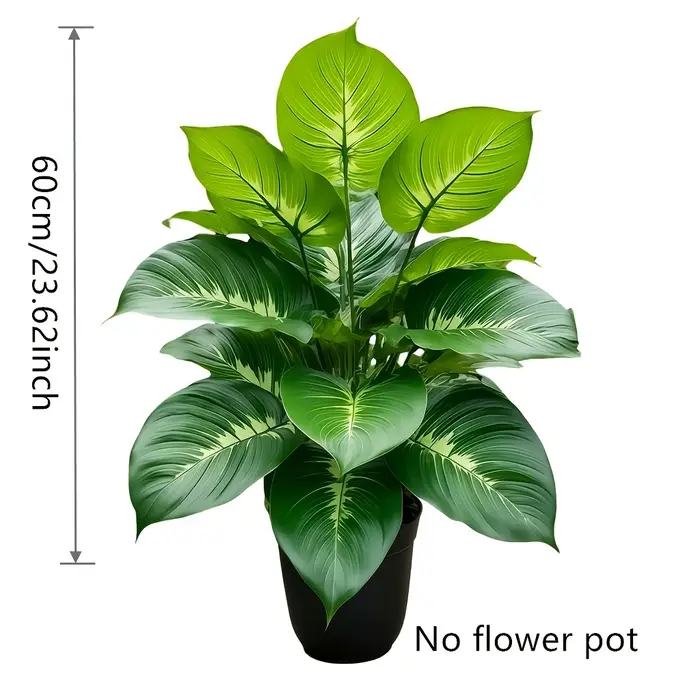 1 grande plante artificielle ressemblant à une plante verte vivante pour l'intérieur et l'extérieur 