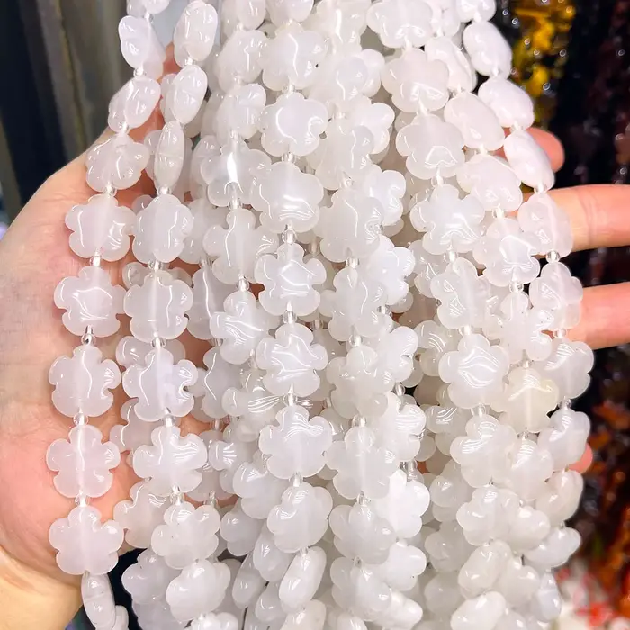Pierre Naturelle en Forme de Fleur à Cinq Pétales, Agate Clip, Perles de 15mm, pour Fabrication de B