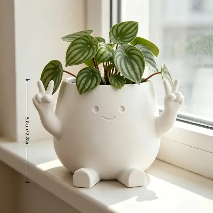 Pot de fleurs en forme de geste de main de personnage de dessin animé, 3/1 pièce, uniquement le pot de fleurs, avec un design de personnage mignon, c'est un abri idéal pour les plantes comme le pennyw